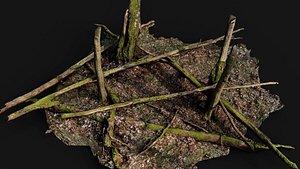 3D broken trees forest terrain pt2 PBR photogrammetry