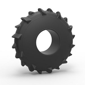 Dirt dragster rear tire at speed Scale 1 to 25 3D model