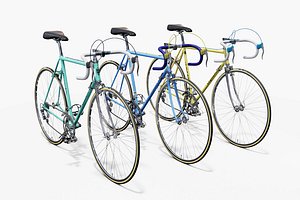Vintage Race Bicycle - FULL SET 3D model