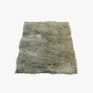 3d model of fluffy fur carpet