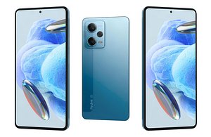 Xiaomi Redmi Note 12 Pro 5G Blue Low Poly model