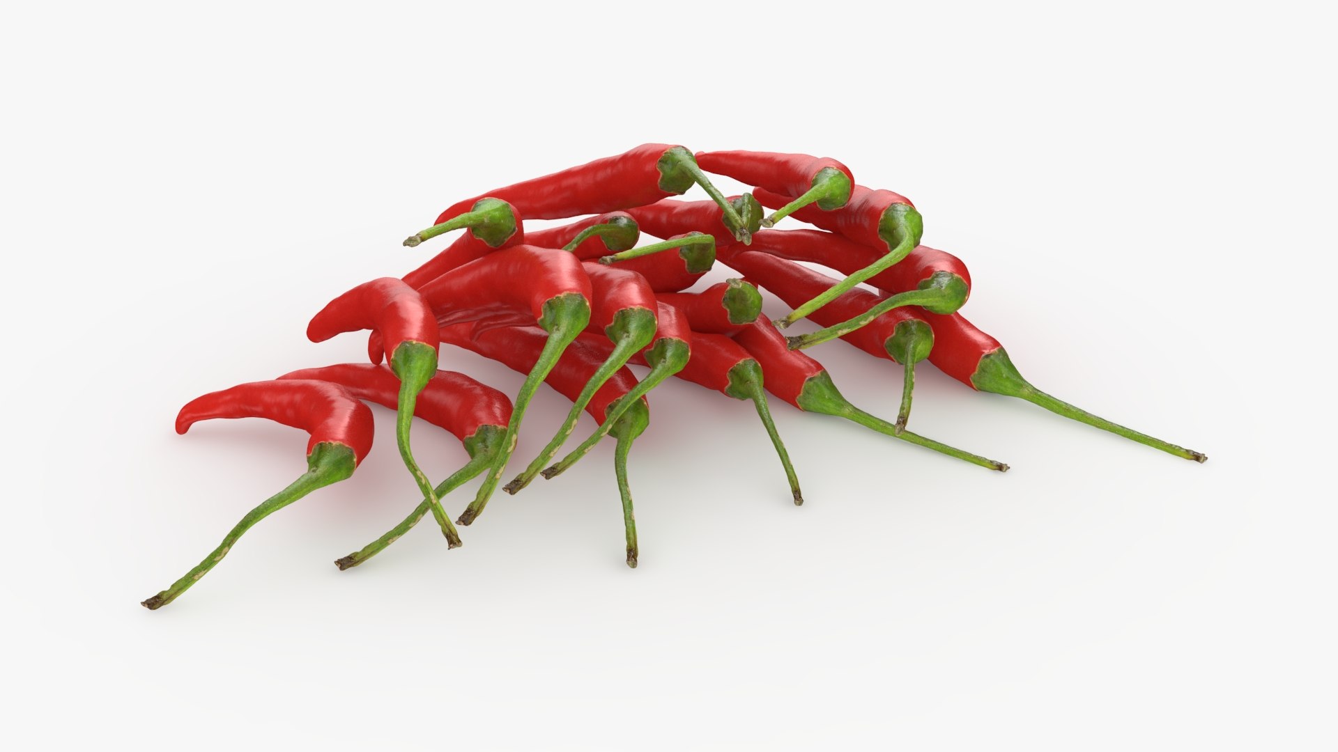 3D Chili Pepper Bunch Model - TurboSquid 2398083