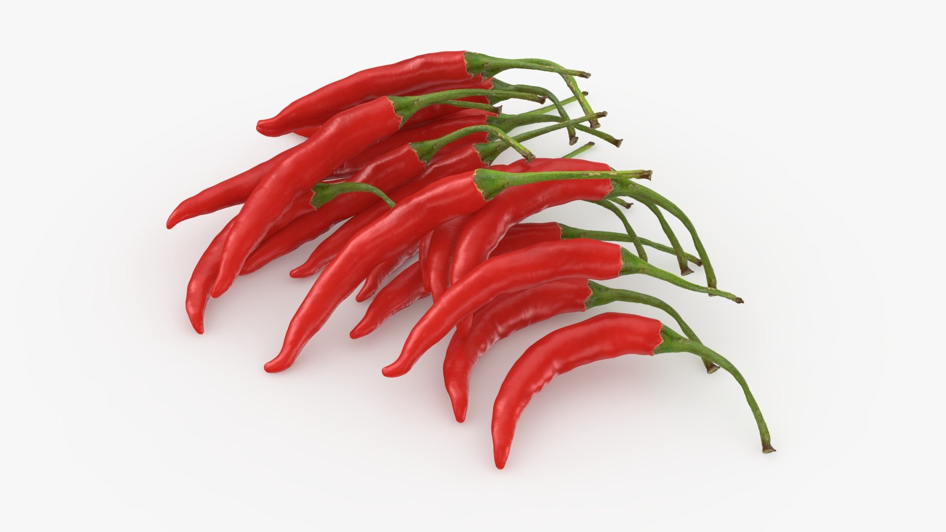 3D Chili Pepper Bunch Model - TurboSquid 2398083