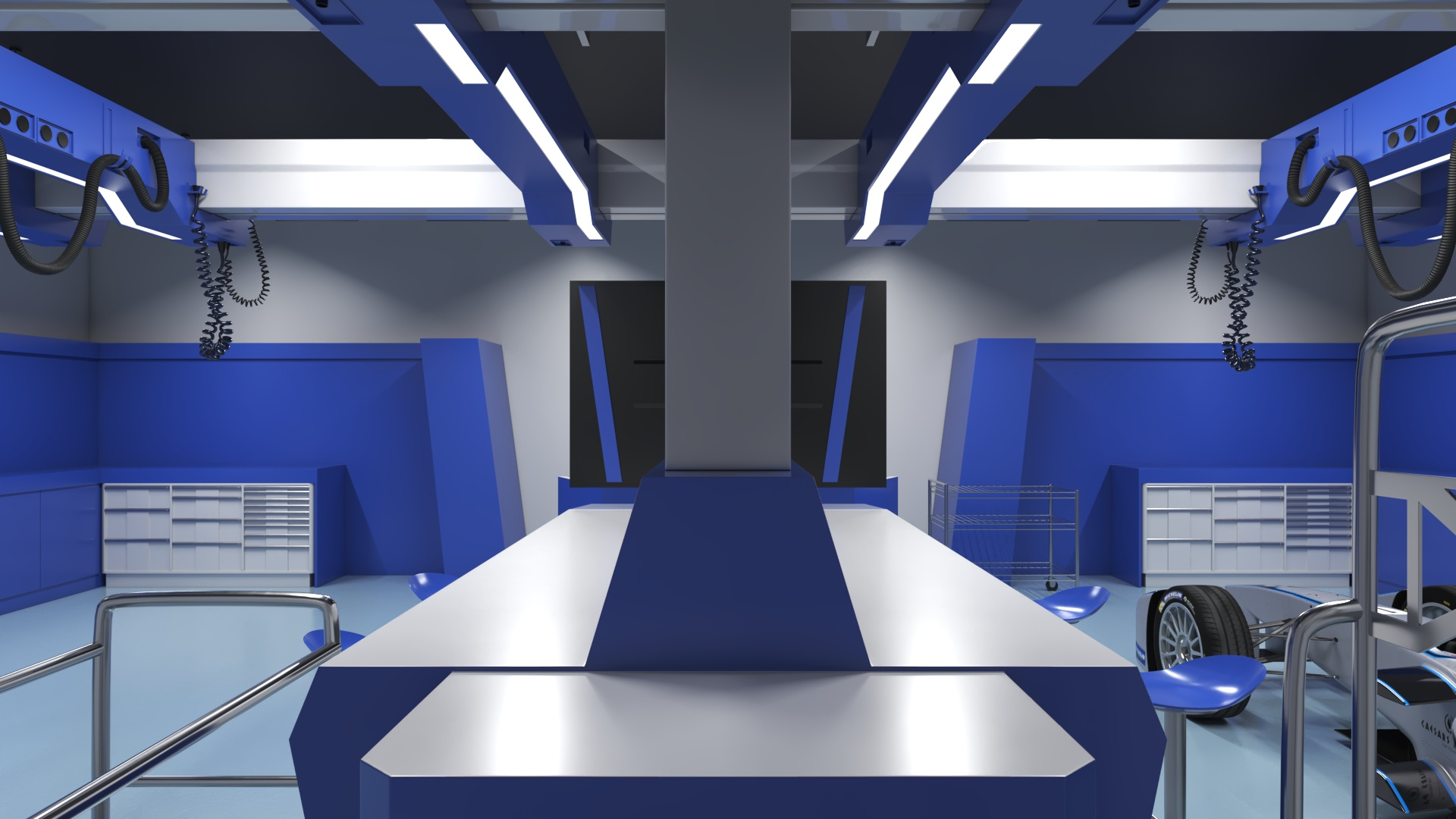 3D Motorsport Workshop And Formula E Race Car - TurboSquid 2351963