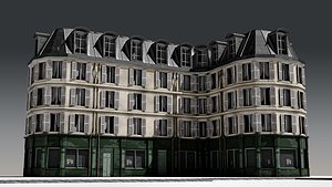 3D 3 Piece Parisian Apartment Building