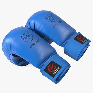 3D Karate Gloves WKF Blue model