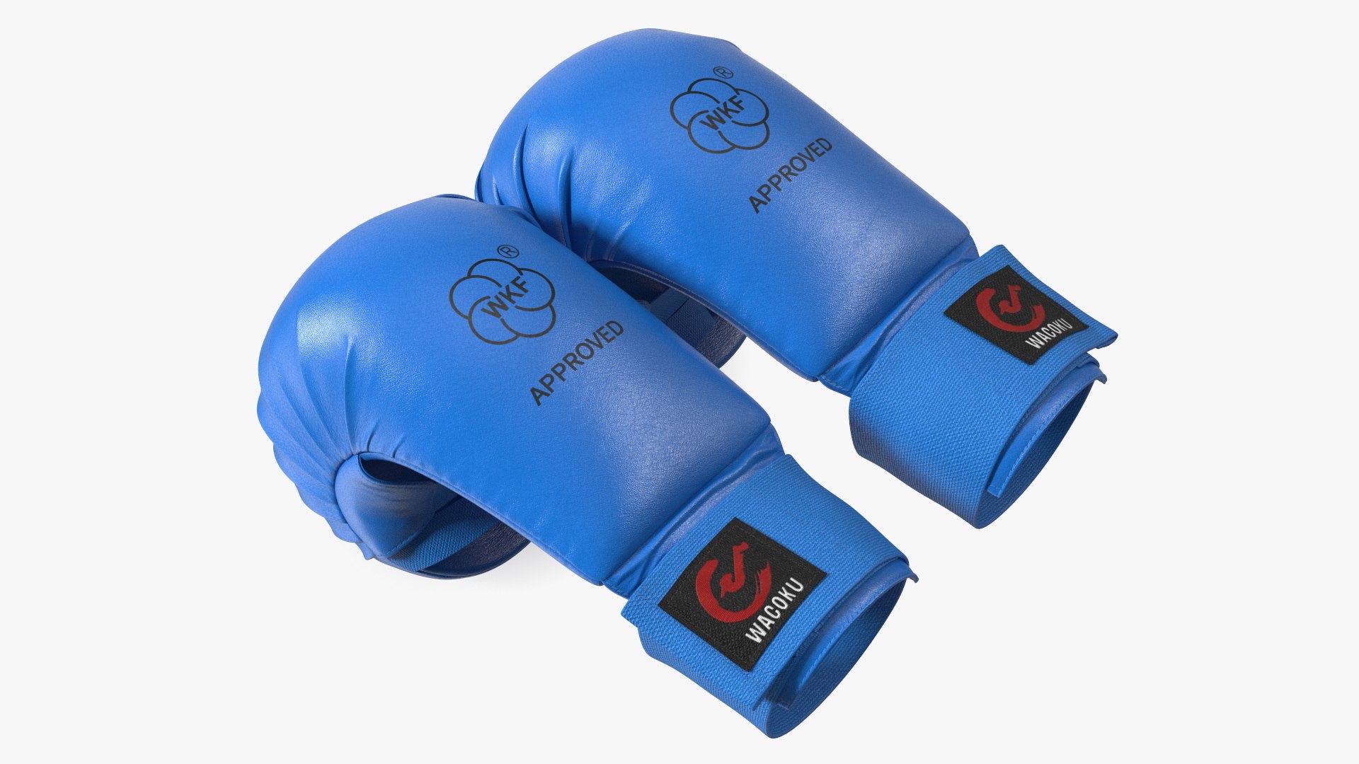 Karate Gloves WKF Blue 3D model preview