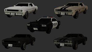 Cars Collection Lowpoly 3D model