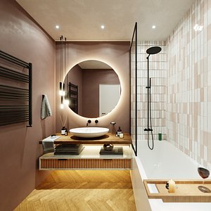 3D Contemporary Bathroom model