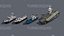 Low poly Ships pack 01 Isometric Low-poly 3D model