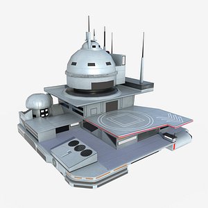 futuristic spaceport 3D model