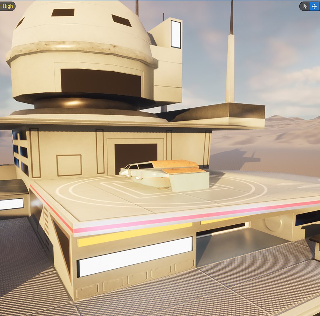 Futuristic Spaceport 3D Model - TurboSquid 2089965