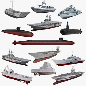 3D model US Warships Collection 7