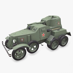 BA-10 Heavy Armored Car Low-poly PBR 3D model