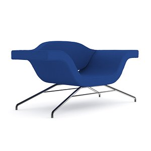 c4d blue modern armchair