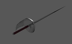 3D model elegant fencing sword
