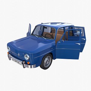 3D renault 8 interior car details