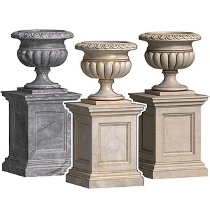 Classic outdoor Vase Flowerpot 3D