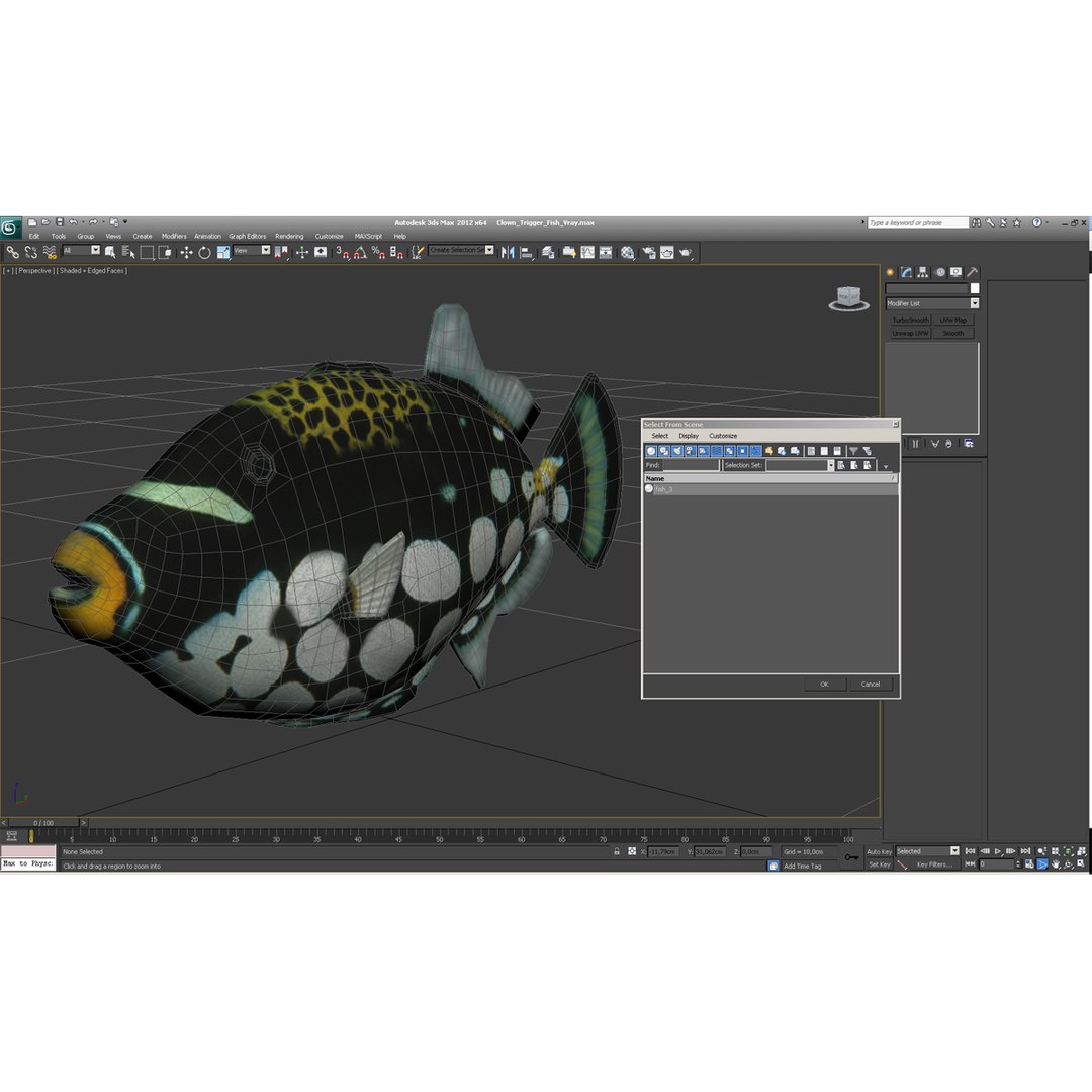 clown trigger fish 3d model