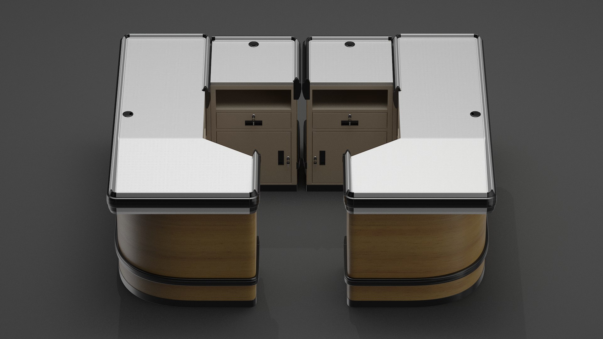 3D model Shop Checkout Counters Light Wood - TurboSquid 2073306