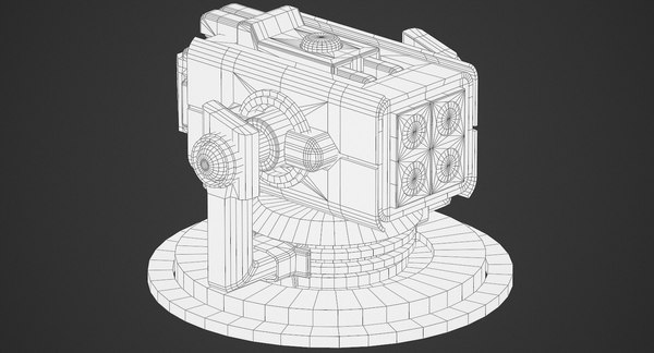 Heavy sci-fi turrets x13 3D model - TurboSquid 1407702