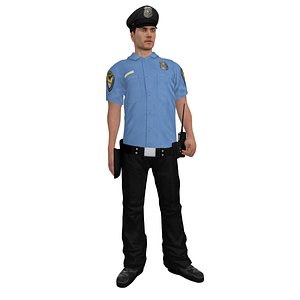 rigged police officer 2 3d model