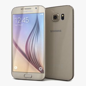 3d samsung galaxy s6 gold model