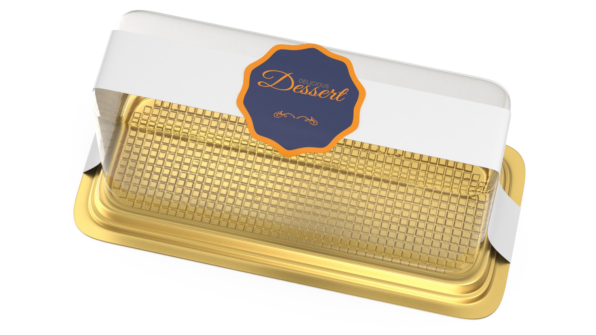 Disposable Cake Packaging Rectangular Gold 3D TurboSquid 1985993