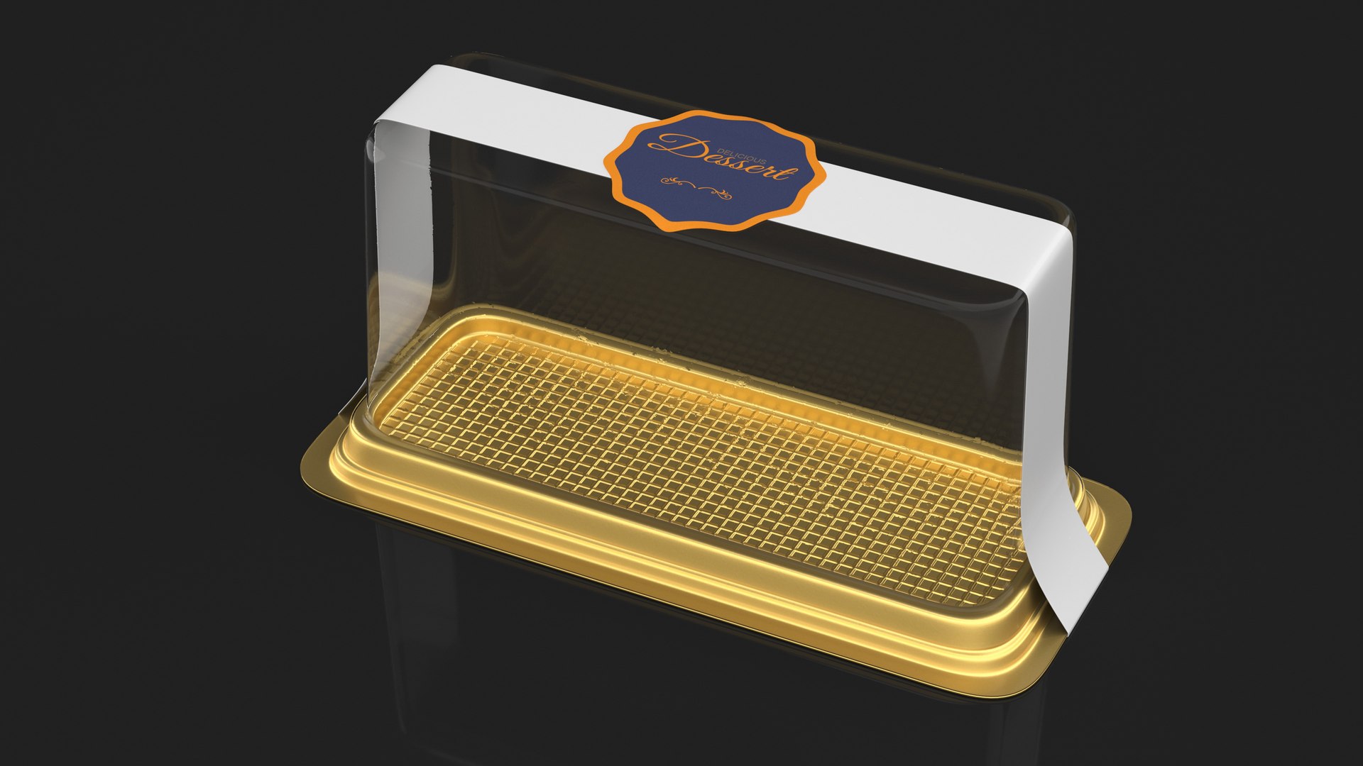 Disposable Cake Packaging Rectangular Gold 3D TurboSquid 1985993