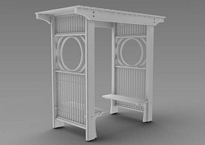 3ds max white garden arbor