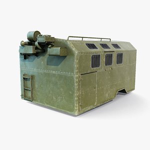 low-poly military vehicle trailer 3D model