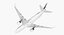 空中客车A350-1000阿联酋航空公司的Rigged 3D模型
