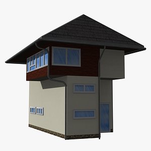 3D model railroad control tower - signalling control - stellwerk