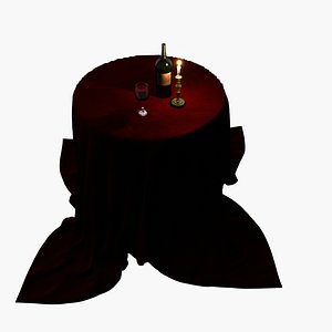 free max model table cloth bottle wine