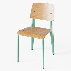 Standard Chair Green - PBR Wooden and Steel Chair