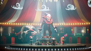 Creepy Circus Arena Modular Environment Carnival Interior 3D