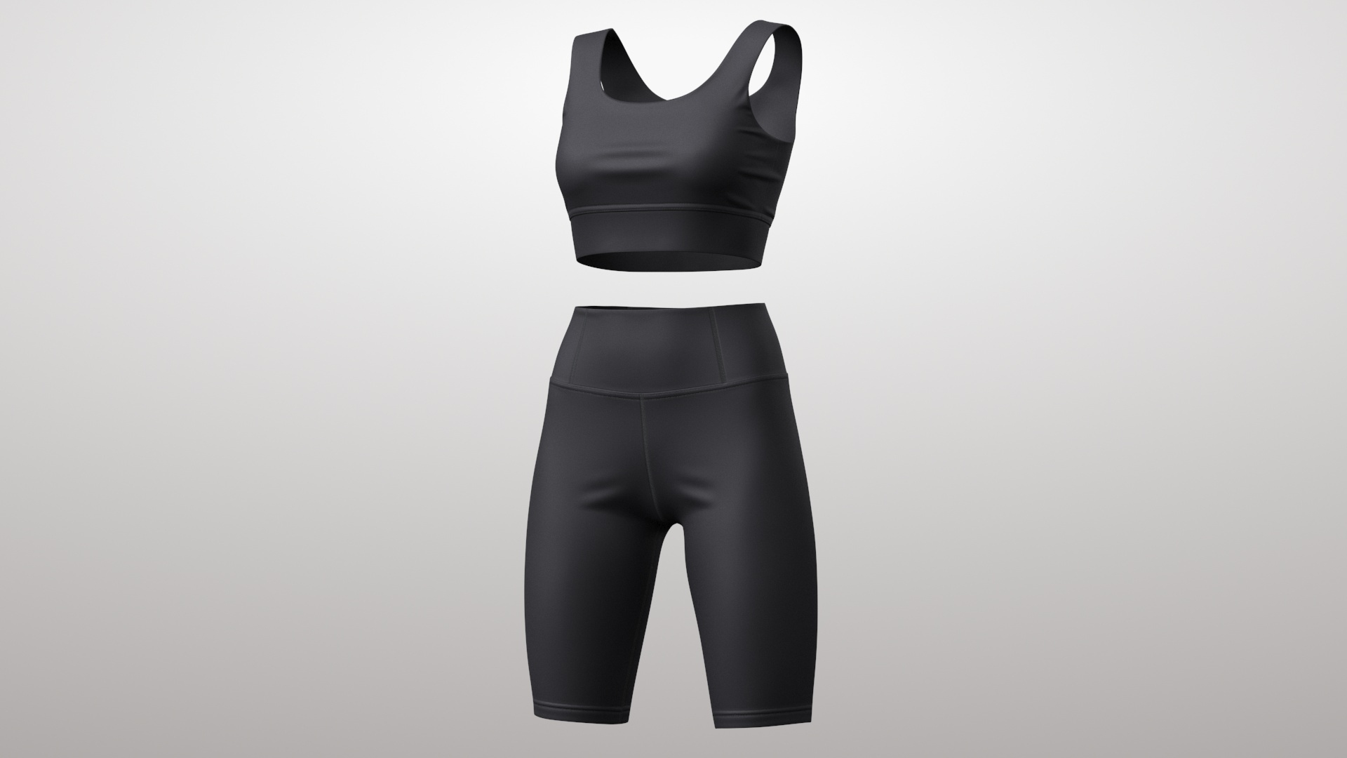 3D Cycling Shorts And Top Black PBR TurboSquid 1929252