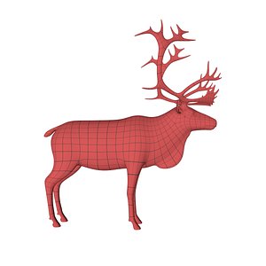 3d model base mesh reindeer