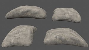 3D sandbag sand bag model