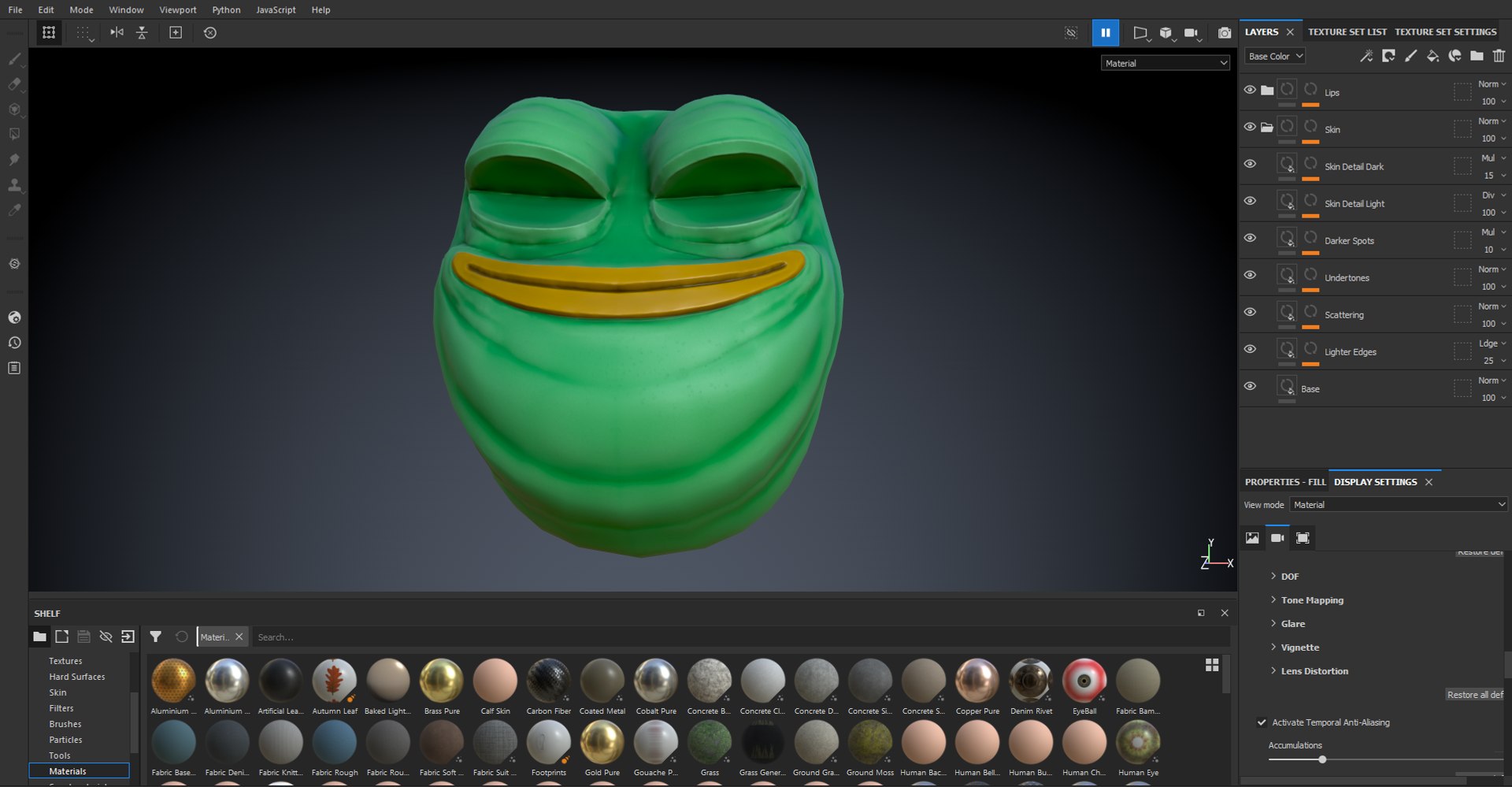 Pepe the frog head 3D model https://p.turbosquid.com/ts-thumb/9f/EdDQCc/Pz/screenshot_substance_1/png/1633671994/1920x1080/fit_q87/9d2904b8b682883bdb8b6fc04fbc1a662a605374/screenshot_substance_1.jpg