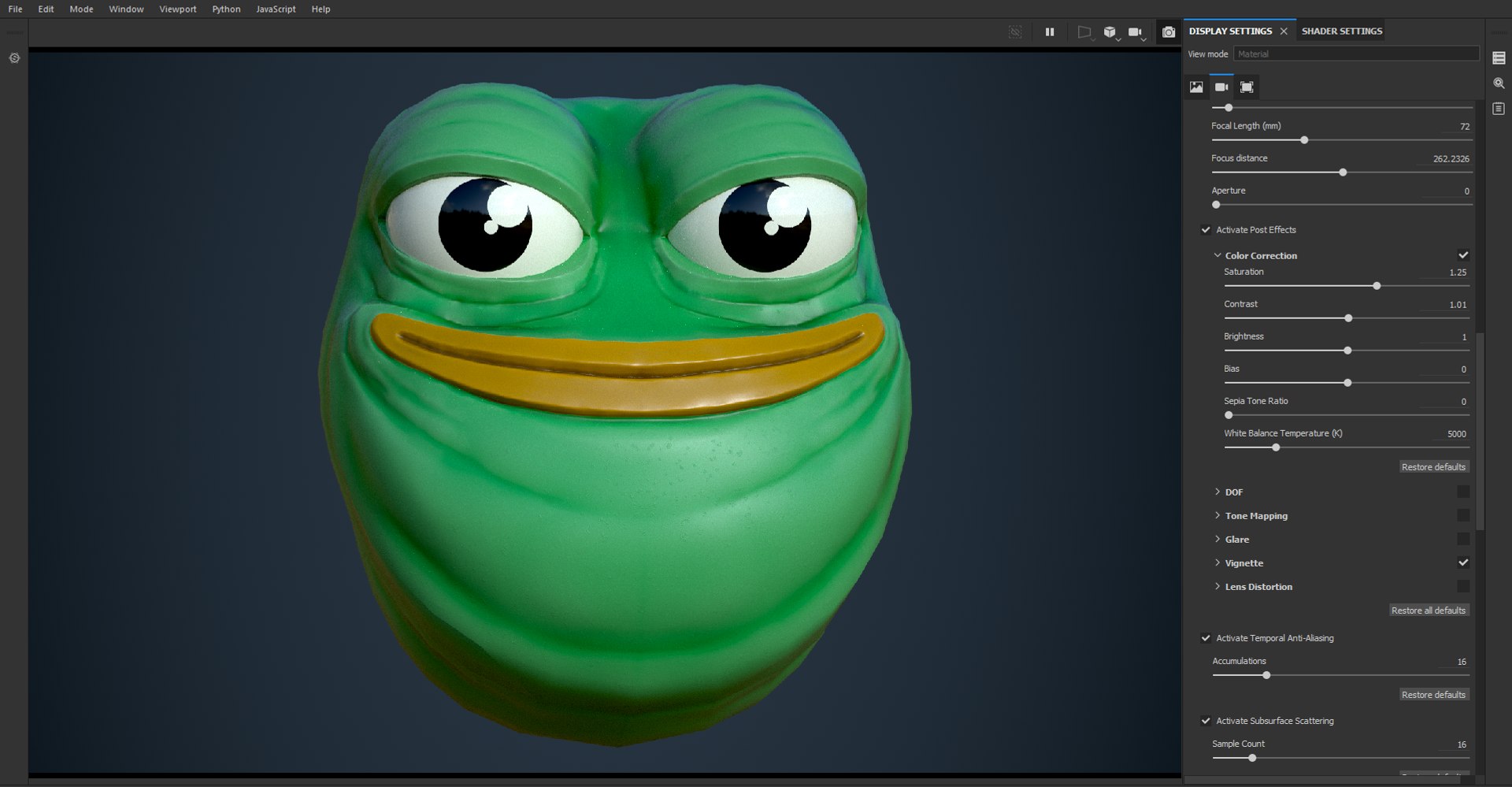 Pepe the frog head 3D model https://p.turbosquid.com/ts-thumb/9f/EdDQCc/RH/screenshot_substance_0/png/1633671994/1920x1080/fit_q87/16722dcc0aeb8f464896b778e9a8b9ab083c686c/screenshot_substance_0.jpg