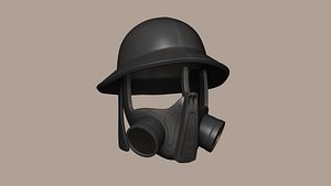 steampunk miner helmet mask 3D model