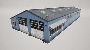 Industrial Workshop Building Garage 3D model