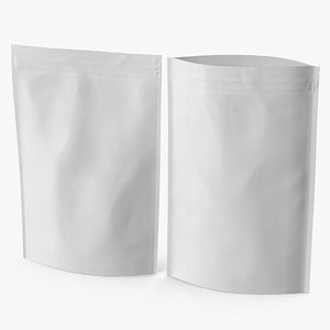 3D zipper white paper bags