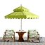 Beach umbrella and chaise longue set 6