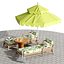 Beach umbrella and chaise longue set 6