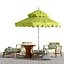 Beach umbrella and chaise longue set 6