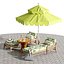 Beach umbrella and chaise longue set 6