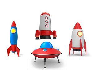 Collection of rockets and UFO
