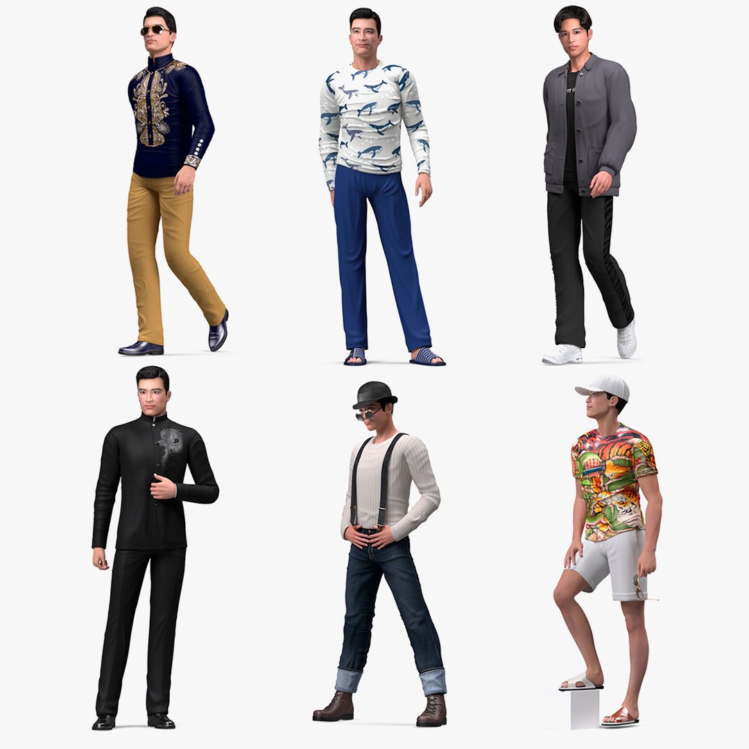 Rigged Asian Men Collection 4